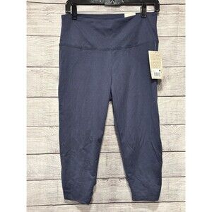 Women's Marika Cut Back High Waist Crop Leggings Blue High Waist Sz L workout